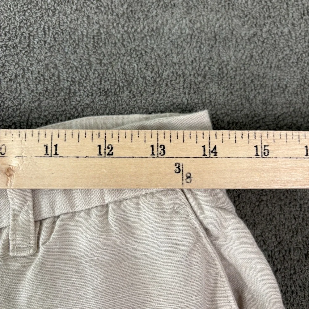 Magaschoni Pants Mens 30 Beige Linen Viscose Blend Tapered Casual Slacks Casual